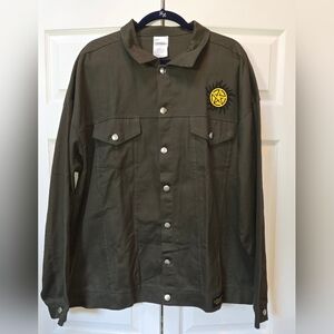 Men's Supernatural Olive Green Jacket w/ Bold Yellow Graphic on Back - Size 2X